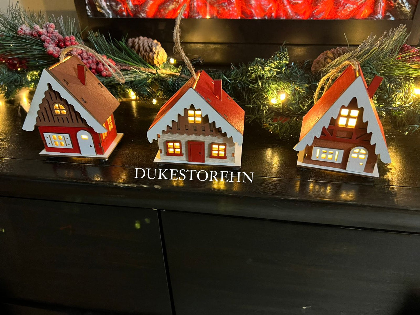 set 3 Casitas navideñas de madera