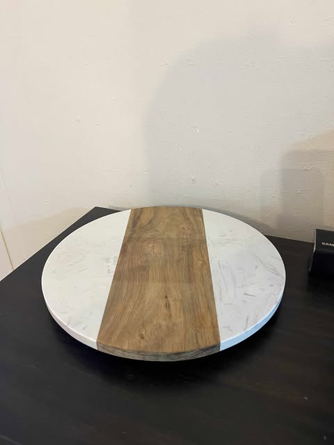 Tabla de mármol y madera giratoria