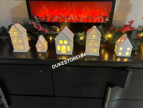 Set de casitas navideñas de 5 piezas