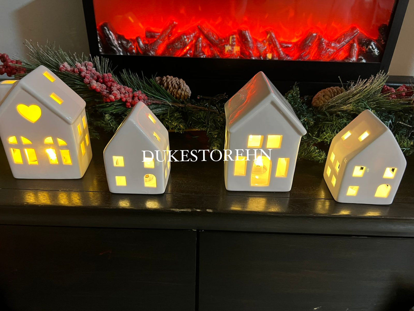 Set de casita navideña de 4 piezas