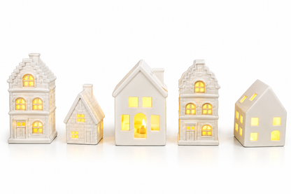 Set de casitas navideñas de 5 piezas