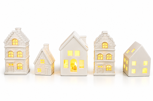 Set de casitas navideñas de 5 piezas